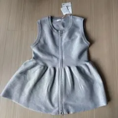 【新品未使用】 しまむら　ダブルジップ　ラメ　ペプラム　ベスト　ジレ　トップス