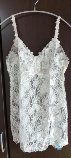 L【新品 タグ付き】総レース花柄 ミニスリップ