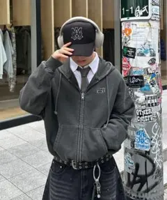 ADAMASTE ダブルジップショートフーディー【短丈】 Lサイズ