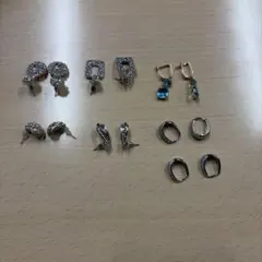 シルバー色ピアス6ペアセット