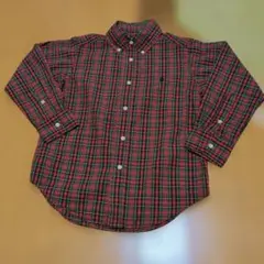 Ralph Lauren 赤・緑 チェック 長袖シャツ110cm