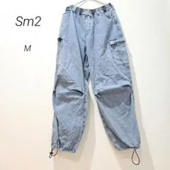 SM2 サマンサモスモス デニムカーゴパンツ ゴムウエスト M ワイド 調整紐
