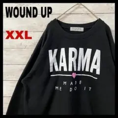 837 US古着 Wound Up スウェット 英字ロゴ ハート 3XL相当