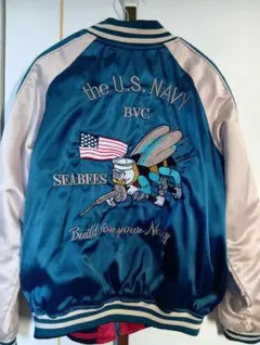 横須賀 US NAVY刺繍 スカジャン リバーシブル 豪華刺繍 SEABEES