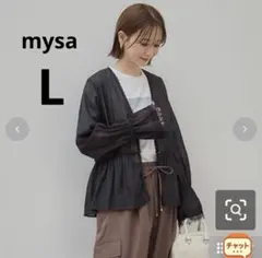 しまむら♡田中里奈　スソレース切り替えブラウス　中黒　Lのサムネイル