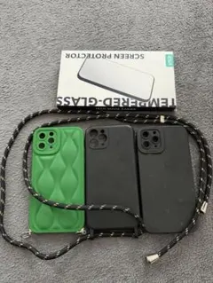 iPhone11pro用ケース 3点セット ストラップ付き