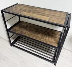 【家具】アイアンウッドラック 2段 シェルフ　3年使用 家具】アイアンウッドラック 2段 シェルフ 3年使用 - メルカリ