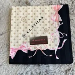 CLATHAS ドット柄リボンハンカチ
