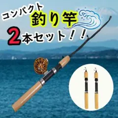 釣り竿 釣竿 コンパクト モバイル ロッド 75cm 2本セットのサムネイル
