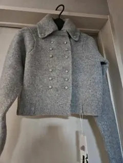 Bibiy. MOHAIR　CARDIGAN　グレー　ダブルボタン　ニットカーデ