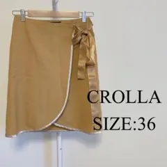 【美品】 CROLLA レディース ミニスカート リボン オレンジ スリットのサムネイル