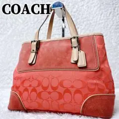 COACH Signature Suede Red Tote Bag Y2K