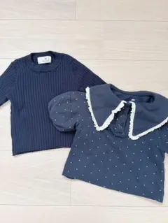 hm【美品】ネイビー Tシャツ 2点セット
