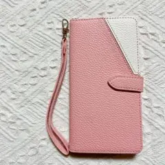 Coogle Pixel 3aケース 手帳型スマホケース ピンク ストラップ付き