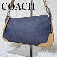 【新品未使用】 コーチ　ソーホー　ポーチ シグネチャー　 レザー　 キャンバス COACH コーチ シグネチャー ポーチ ベージュ ゴールド