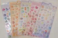 ボンボンドロップシール　ぷくぷくシール　立体　3D　かわいい　5枚セット