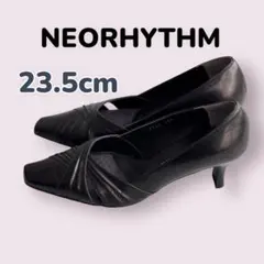【23.5cm EE】NEORHYTHM パンプス スクエアトゥ ネオリズム 黒のサムネイル
