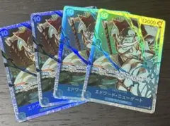 ワンピースカード ニューゲート SR 4枚 青デッキパーツ 白ひげ海賊団