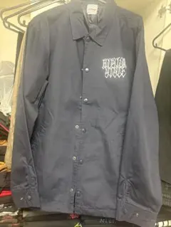 kustomstyleネイビー コットンジャケットロゴ刺繍 L