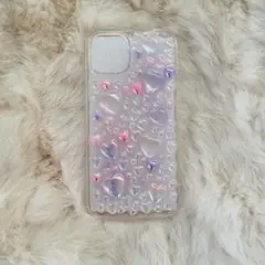 【iPhone14】　ボンボンドロップ　ハート　ピンク　平成　ゴテゴテ