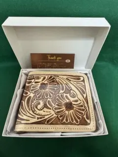 TKcraf 手彫り 本革財布 タイ職人のハンドメイドカービング レザー財布