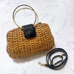 極美品 VIOLAd'ORO MIRO ラタンミニポシェット ショルダーバッグ