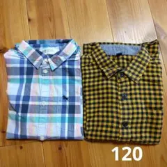 120サイズ チェック柄 長袖シャツ 2点セット