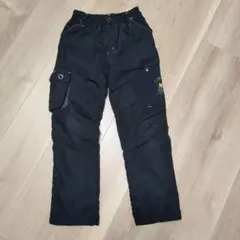130m 黒のカーゴパンツ 裏起毛