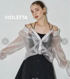 【da22】VIOLETTA 2wayシアーシャツ シアーブラウス オーガンジーのサムネイル