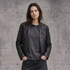 Y2K archive 短丈 シングル ライダース ブラック レザー ジャケット