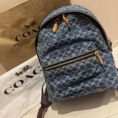 h*4様 ★値下美品coach リュック 柄デニム チャーター バックパック シ