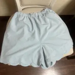 anyFAM150新品タグなし 水色 スカラップヘム ハーフパンツ