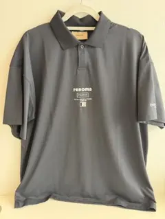 renoma GOLF ポロシャツ ロゴプリント ブラック