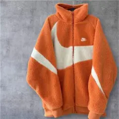 NIKE ボアジャケット オレンジ ホワイト ビッグスウッシュ