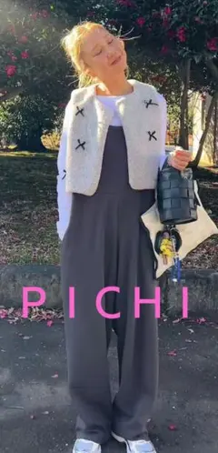 PICHI未使用品 ボアベスト リボン付き