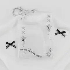 【017】 トレカキーホルダー　トレカケース　レジンデコ　y2k　シルバー