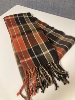 美品【1回のみ使用】アクリル チェック柄 マフラー 約80cm長さ約20cm幅