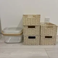 IKEA ＋ ニトリ バスケット 計6個セット ベージュ　ホワイト