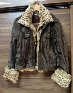 LOUNIE　 ゴートジャケット 38　ヒョウ柄ファー