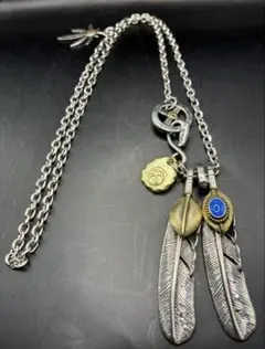 インディアンジュエリー ゴールドフェザーネックレス
