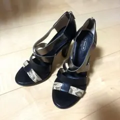 COACH パイソン柄コンビ サンダル ハイヒールのサムネイル