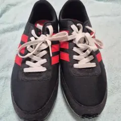 adidas neo 25.5cm ブラック/レッド スニーカー