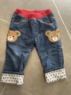 【ミキハウス】miki HOUSE クマポケット デニムパンツ 90