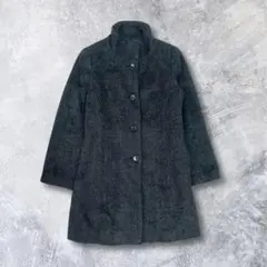 BUONA GIORNATA ウールコート ダークグレー スタンドカラー M