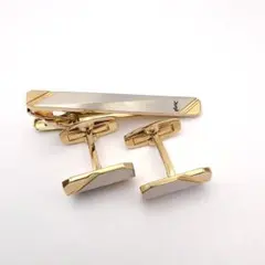 イヴ・サンローラン　ネクタイピン　カフスボタン　カフスリンクス　ゴールド　ロゴ