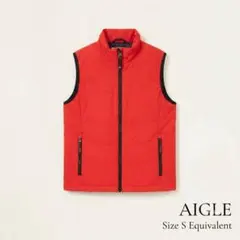 美品AIGLE中綿ダウンベスト パーテックス レッド S相当　軽量　防寒 撥水のサムネイル