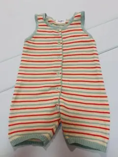 mabli ストライプサマーニットロンパース