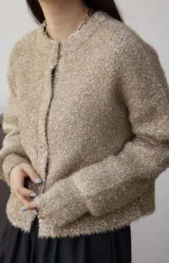 AZUL by moussy カーディガン　ラメニット　ゴールド　美品