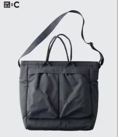 【美品】ユニクロ UNIQLO C 2WAYユーティリティバッグ　グレー