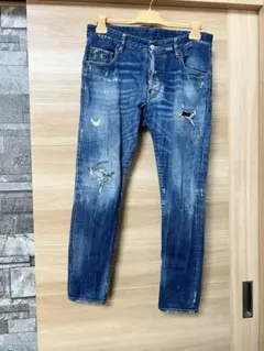 早い者勝ち最安値✨ディースクエア✨ダメージ加工 スリムフィット デニムパンツ